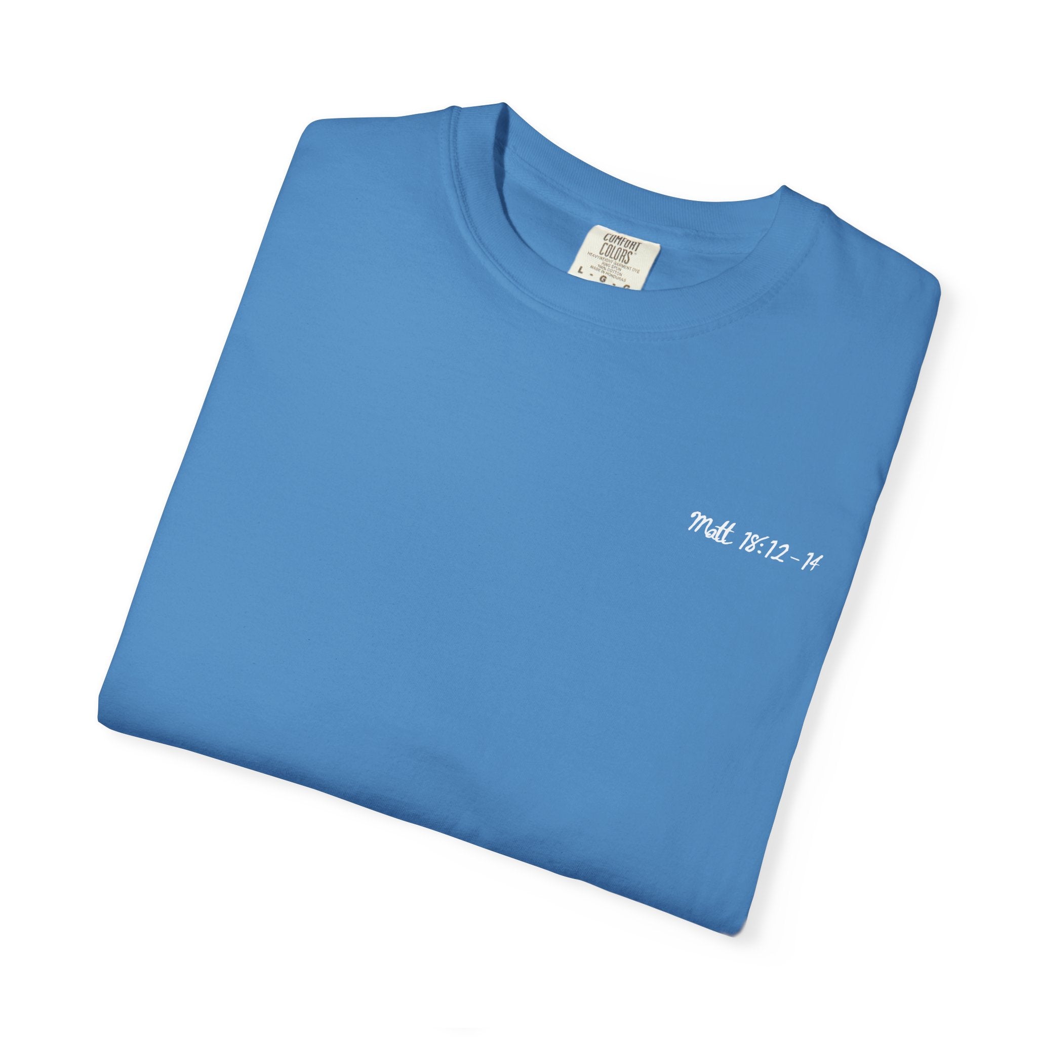 He Left the 99 to Save Me T-Shirt — Lamb Rescue Graphic Tee Blue