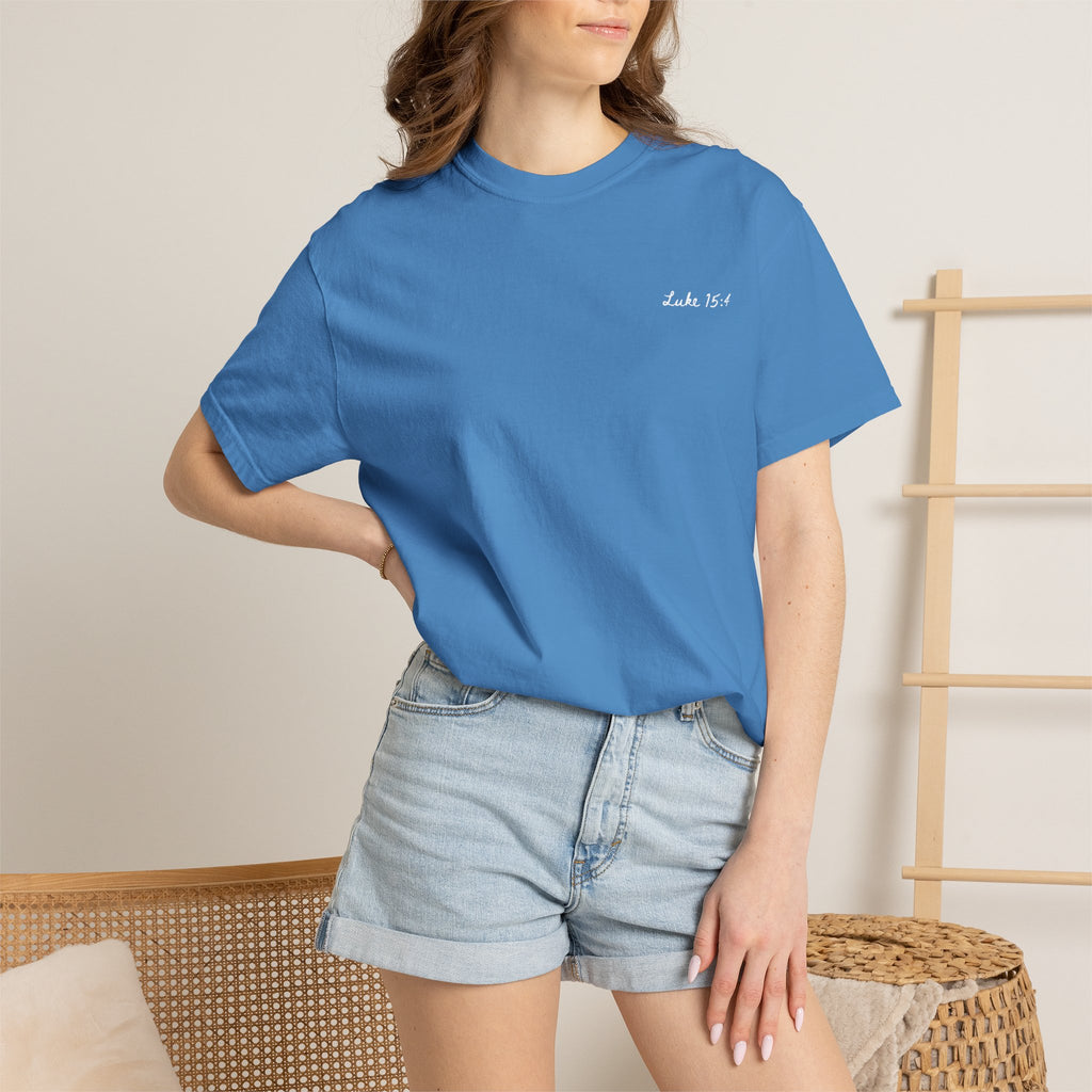 HE LEFT THE 99 TO SAVE ME COMFORT COLORS TEE - BLUE